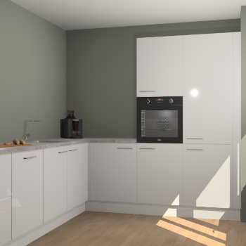 Zijdegrijze hoogglans keuken Portland 77933