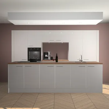 Zijdegrijze hoogglans keuken Lodz 62486