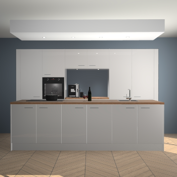 Zijdegrijze hoogglans keuken Lodz 62487