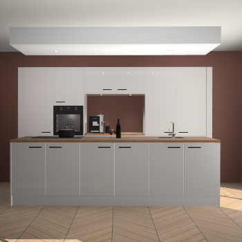 Zijdegrijze hoogglans keuken Lodz 62489