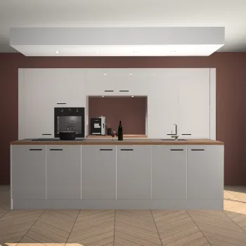 Zijdegrijze hoogglans keuken Lodz 62489
