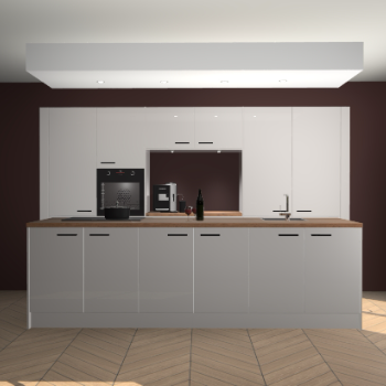 Zijdegrijze hoogglans keuken Lodz 62490