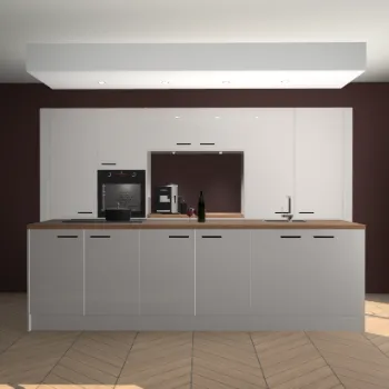 Zijdegrijze hoogglans keuken Lodz 62490