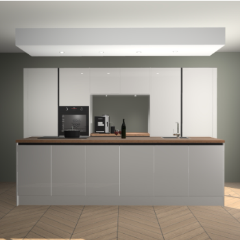 Zijdegrijze hoogglans greeploze keuken Lodz 62491