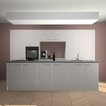 Zijdegrijze hoogglans keuken Lodz 62406