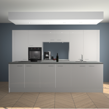 Zijdegrijze hoogglans keuken Lodz 62408