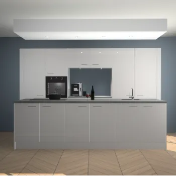 Zijdegrijze hoogglans keuken Lodz 62408