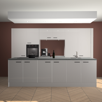 Zijdegrijze hoogglans keuken Lodz 62412