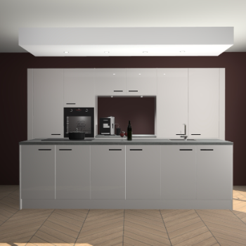 Zijdegrijze hoogglans keuken Lodz 62415