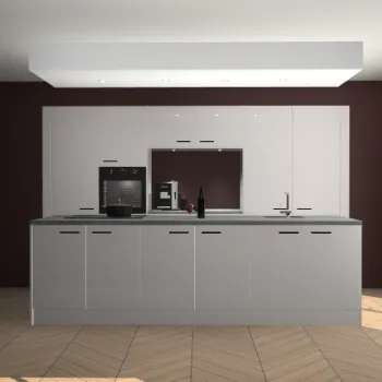 Zijdegrijze hoogglans keuken Lodz 62415