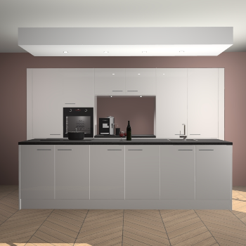 Zijdegrijze hoogglans keuken Lodz 62399