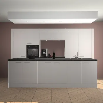 Zijdegrijze hoogglans keuken Lodz 62399