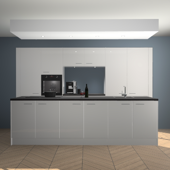 Zijdegrijze hoogglans keuken Lodz 62400