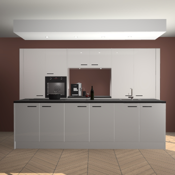 Zijdegrijze hoogglans keuken Lodz 62402