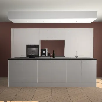 Zijdegrijze hoogglans keuken Lodz 62402