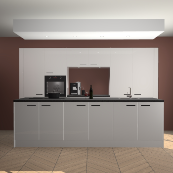 Zijdegrijze hoogglans keuken Lodz 62403