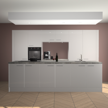 Zijdegrijze hoogglans keuken Lodz 62171