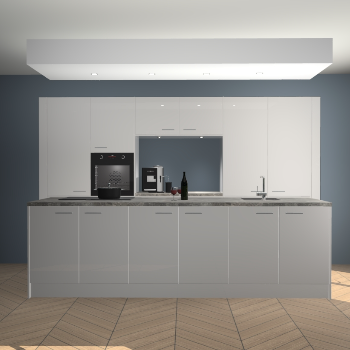 Zijdegrijze hoogglans keuken Lodz 62173