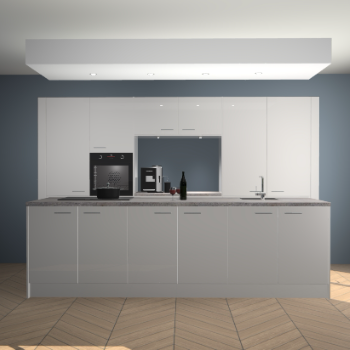 Zijdegrijze hoogglans keuken Lodz 62126