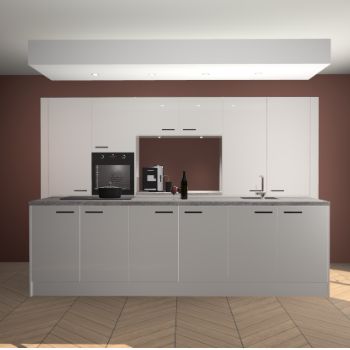 Zijdegrijze hoogglans keuken Lodz 62128