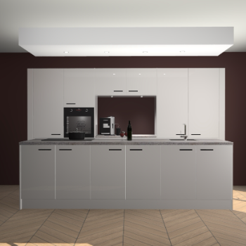 Zijdegrijze hoogglans keuken Lodz 62129