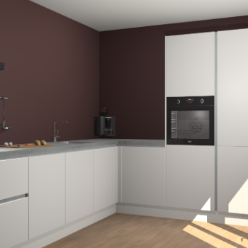 Zijdegrijze greeploze keuken Portland 78373