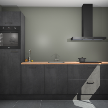 Beton Zwarte keuken Tokelau 45575