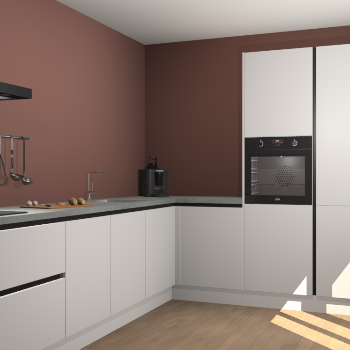 Zijdegrijze greeploze keuken Portland 78378