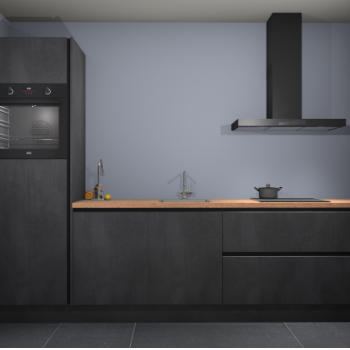 Beton Zwarte greeploze keuken Tokelau 45576