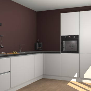 Zijdegrijze greeploze keuken Portland 78425