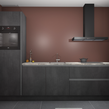 Beton Zwarte greeploze keuken Tokelau 45625