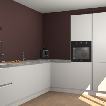 Zijdegrijze greeploze keuken Portland 78437