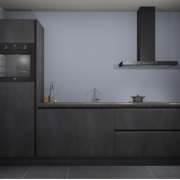 Beton Zwarte greeploze keuken Tokelau 45615