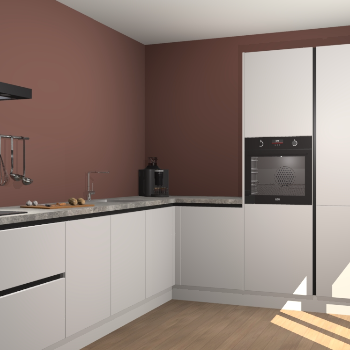 Zijdegrijze greeploze keuken Portland 78440