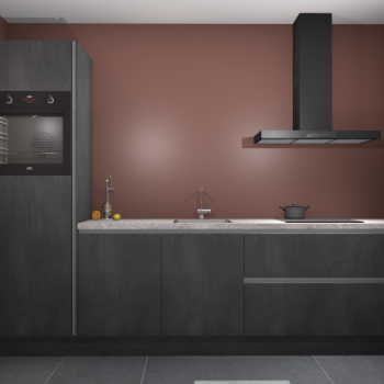 Beton Zwarte greeploze keuken Tokelau 45644