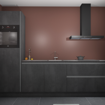 Beton Zwarte greeploze keuken Tokelau 45650