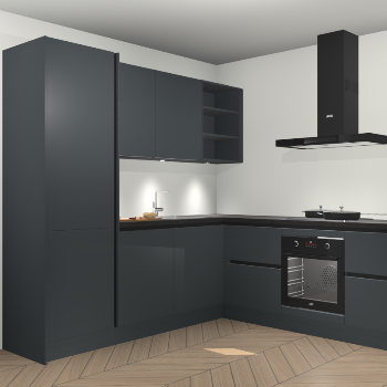 Onyxgrijze greeploze keuken Turek 74676