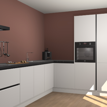 Zijdegrijze greeploze keuken Portland 78514