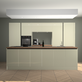 Magnolia hoogglans greeploze keuken Lodz 63888