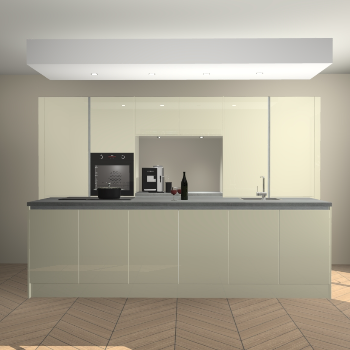 Magnolia hoogglans greeploze keuken Lodz 63907