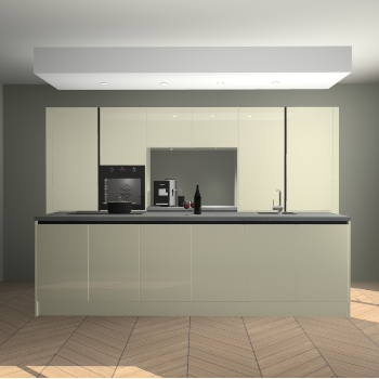 Magnolia hoogglans greeploze keuken Lodz 63910