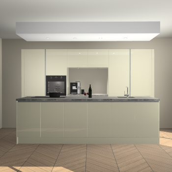 Magnolia hoogglans greeploze keuken Lodz 63992