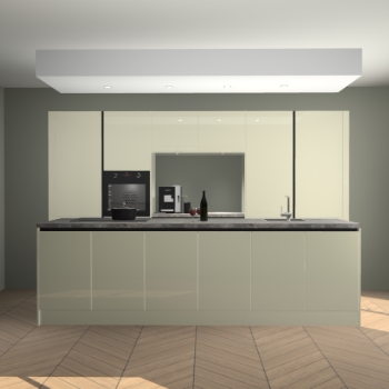 Magnolia hoogglans greeploze keuken Lodz 63995