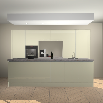 Magnolia hoogglans greeploze keuken Lodz 64012