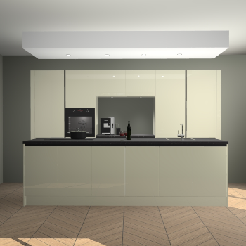 Magnolia hoogglans greeploze keuken Lodz 64021