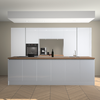 Sneeuwwitte hoogglans greeploze keuken Lodz 62532