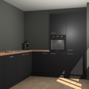 Zwarte keuken Portland 78644