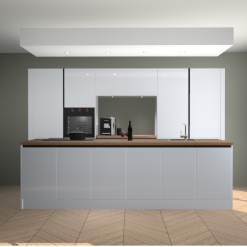 Sneeuwwitte hoogglans greeploze keuken Lodz 62538