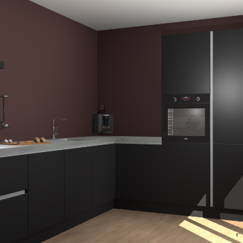 Zwarte greeploze keuken Portland 78657