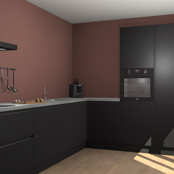 Zwarte greeploze keuken Portland 78660